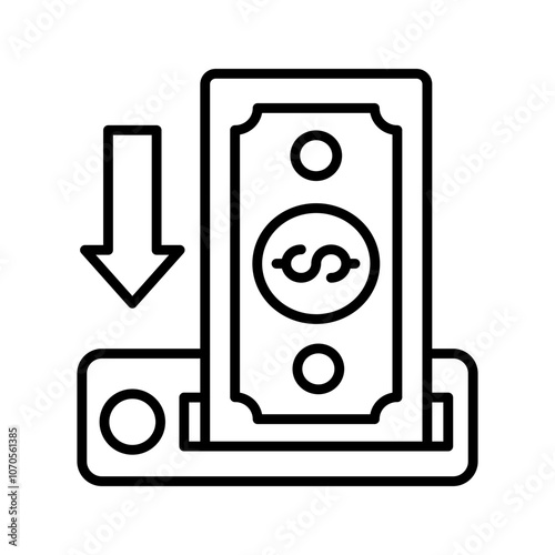 Deposit Outline Icon, Vector illustration
