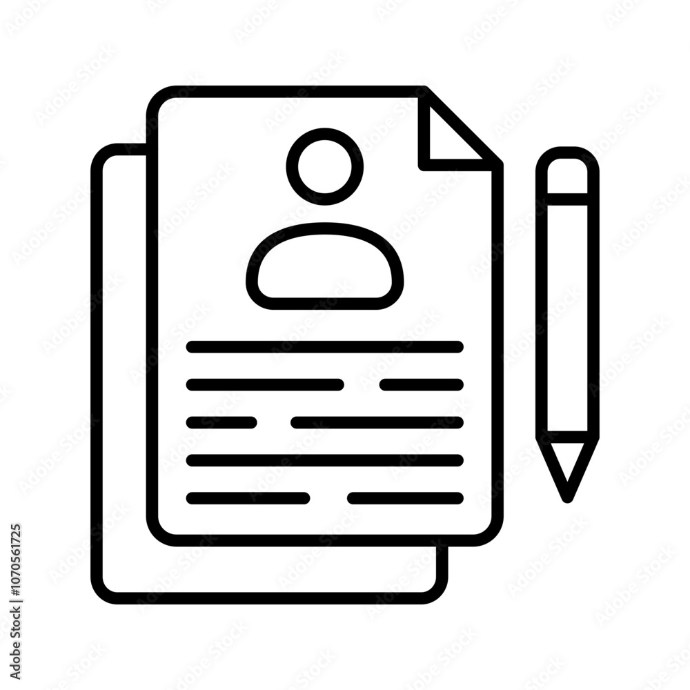 Contact Form Outline Icon, Vector illustration Contact Form Outline Icon, Vector illustration