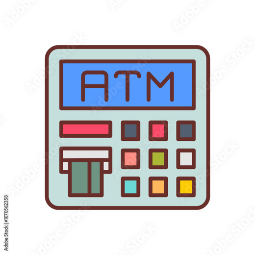 ATM Filled Icons , Vector illustration