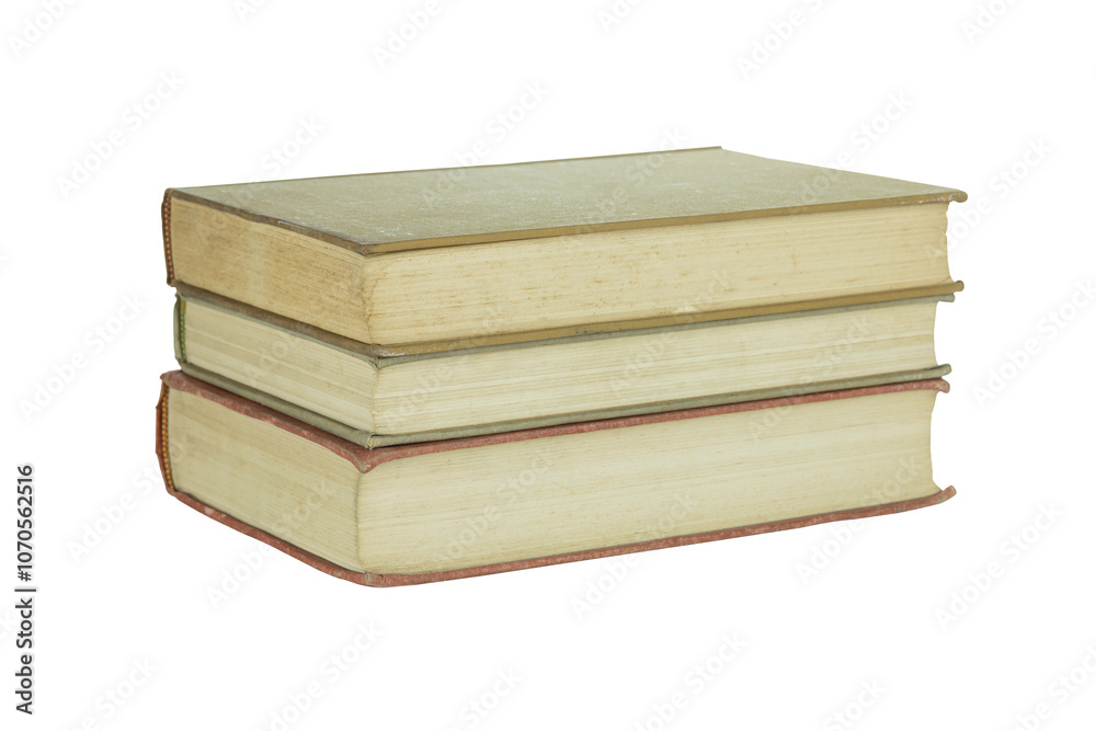 Stack of old books isolated on white background with clipping path. Stack of old books isolated on white background with clipping path.