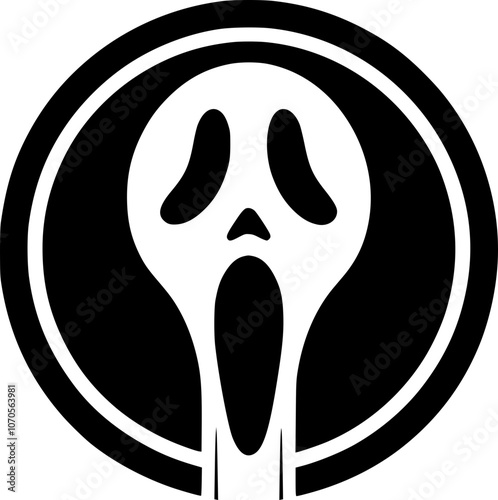 Scream Face Silhouette for Horror-Themed Designs