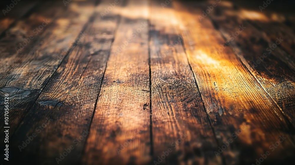 Rustic Wooden Plank Background with Warm Light Rustic Wooden Plank Background with Warm Light