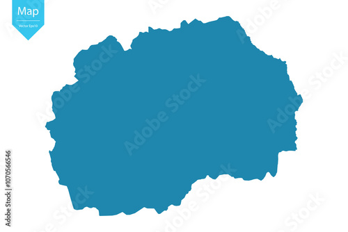 Abstract - High Detailed blue Map of Macedonia isolated on white background. for your web site design map logo, app, Travel. Vector illustration eps10. 