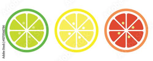 Orange slice icon, colorful orange slice icon vector in flat trendy style illustration isolated on white background.