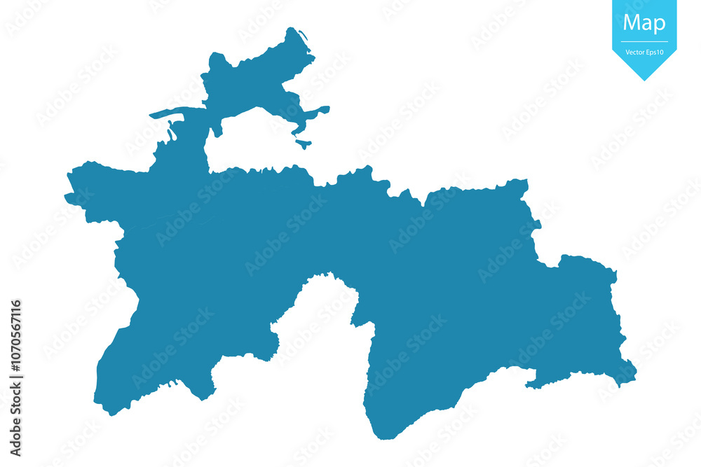 Abstract - High Detailed blue Map of Tajikistan isolated on white background. for your web site design map logo, app, Travel. Vector illustration eps10.
Abstract - High Detailed blue Map of Tajikistan isolated on white background. for your web site design map logo, app, Travel. Vector illustration eps10.