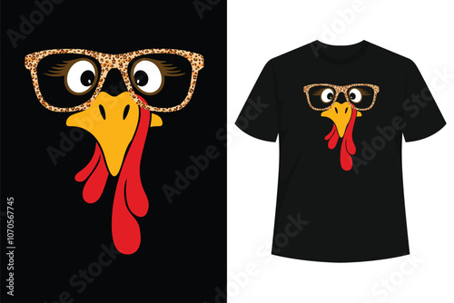 Thanksgiving Turkey Face Matching Family Costume Cute Kids T-Shirt