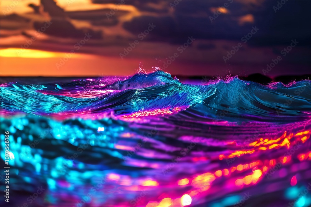 waves of light with holographic hues creating a luminous and flo waves of light with holographic hues creating a luminous and flo