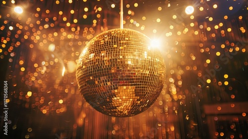 Giant gold disco ball