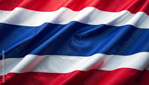 Thailand National Flag Close Up photo