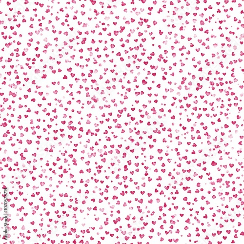 Elegant Tiny Pink Hearts Pattern on White Background for Valentine’s Day. Simple Yet Visually Appealing Romantic Design.