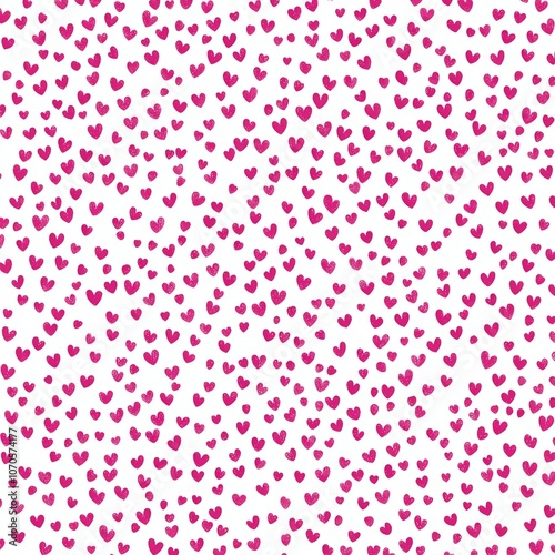 Elegant Tiny Pink Hearts Pattern on White Background for Valentine’s Day. Simple Yet Visually Appealing Romantic Design.