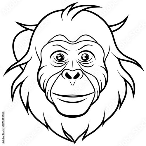 Orangutan head vector illustration photo