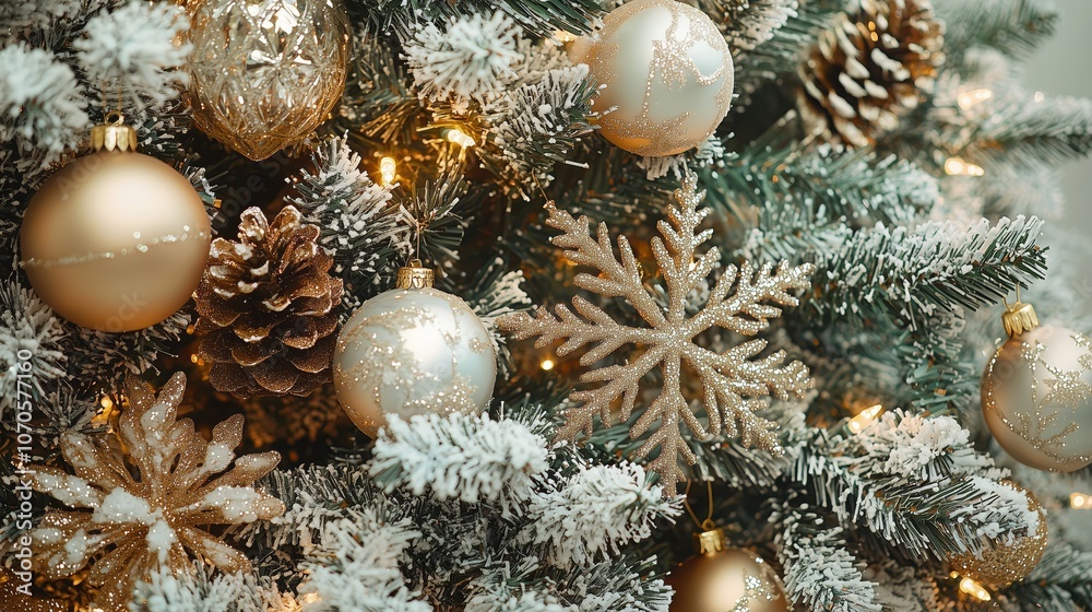 Elegant Christmas Tree with Beautiful Ornaments Elegant Christmas Tree with Beautiful Ornaments