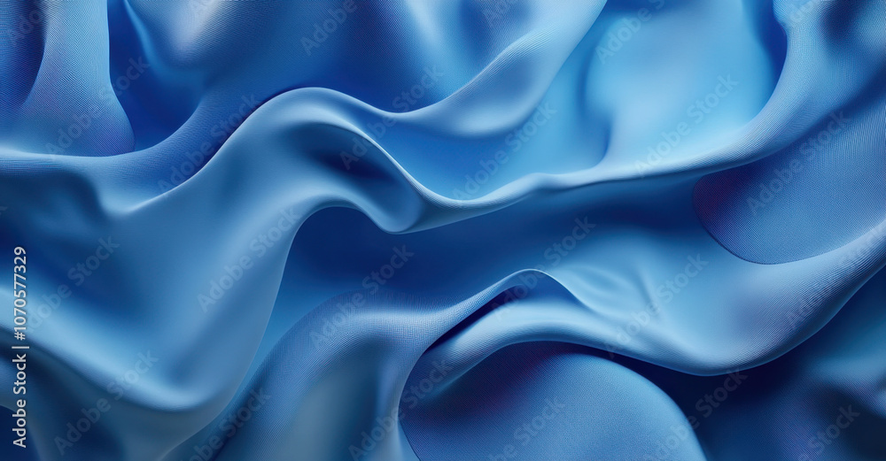 Fototapeta premium Abstract blue background with smooth, wavy lines and curves