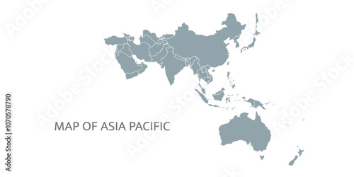 Detailed map of the Asia-Pacific region, highlighting countries