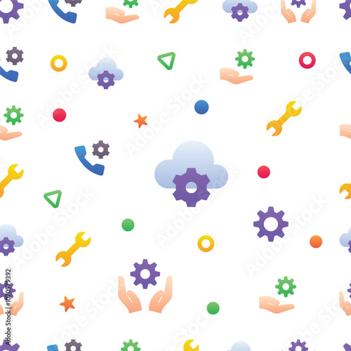 Gradient color vector icons pattern