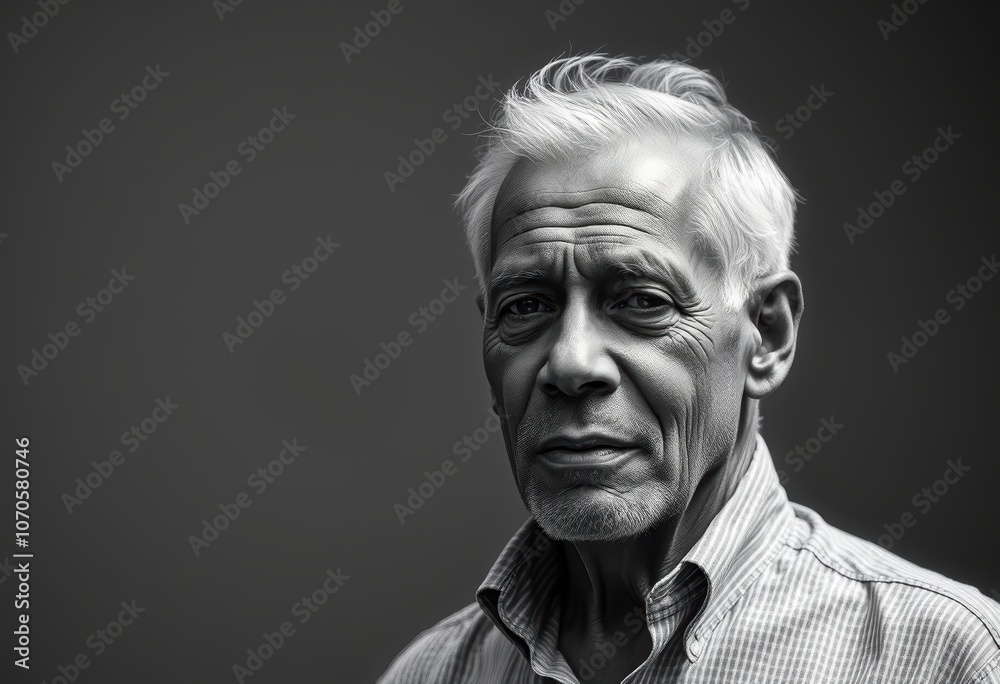 Fototapeta premium Elderly Man Shows Wisdom and Experience in Portrait