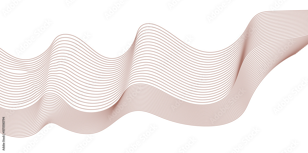 Fototapeta premium Abstract multicolor gradient wave lines vector background, twisted curve lines and blend effect, frequency sound wave lines, 3d contour line patterned background illustration. 