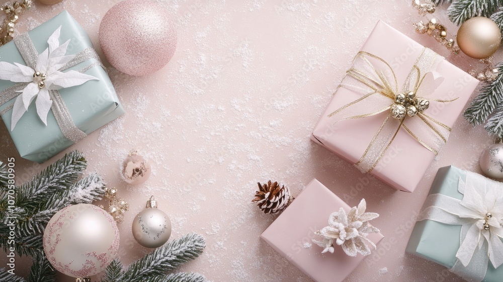 Elegant pastel-toned Christmas design featuring subtle holiday elements, blending soft hues with festive cheer for a refined look Elegant pastel-toned Christmas design featuring subtle holiday elements, blending soft hues with festive cheer for a refined look