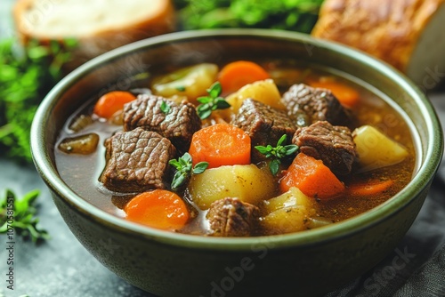 Hearty beef stew with carrots and potatoes