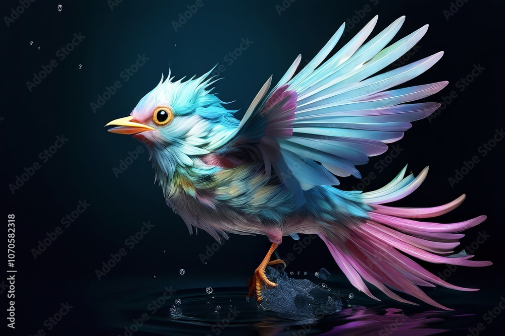 bird fish hybrid with feathered wings scales and a cheerful chir bird fish hybrid with feathered wings scales and a cheerful chir