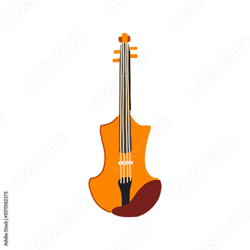 classical violin cartoon. orchestra performance, musician melody, concert notes classical violin sign. isolated symbol vector illustration