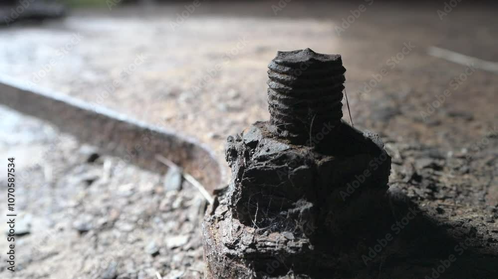 Old rusted screw, maintenance backlog Old rusted screw, maintenance backlog