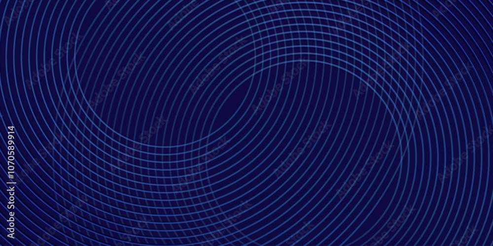 Pattern of concentric circles in varying shades of blue on a dark blue background, creating a visually appealing geometric design. Ideal for backgrounds and modern design projects