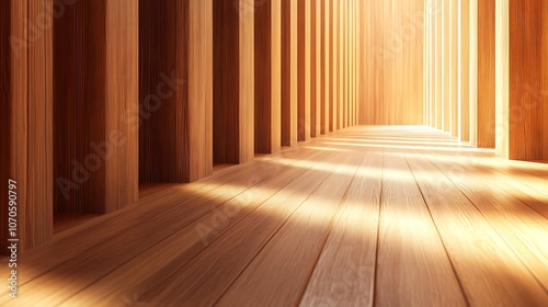 Wallpaper Mural Realistic wooden 3D 8.8 with warm ambient lighting Torontodigital.ca