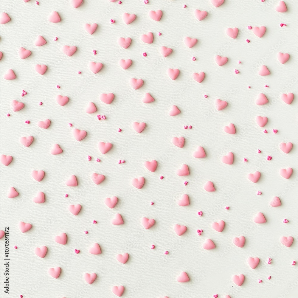 Elegant Romantic Pattern with Tiny Pink Hearts on White Background for Valentine's or Mother's Day Elegant Romantic Pattern with Tiny Pink Hearts on White Background for Valentine's or Mother's Day