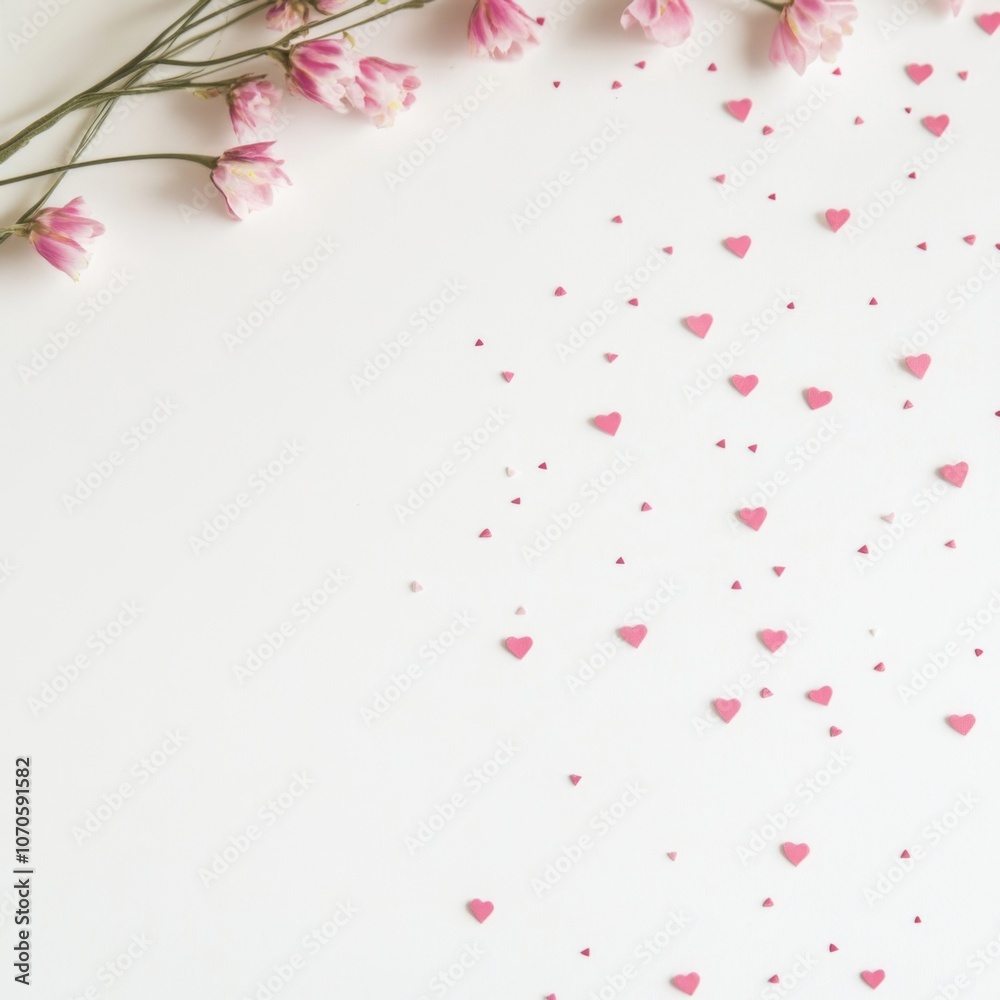 Elegant Romantic Pattern with Tiny Pink Hearts on White Background for Valentine's or Mother's Day