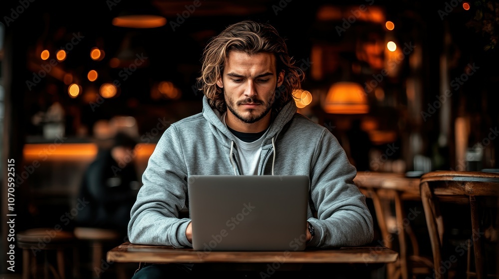 Young Professional Working in Casual Business Setting Young Professional Working in Casual Business Setting