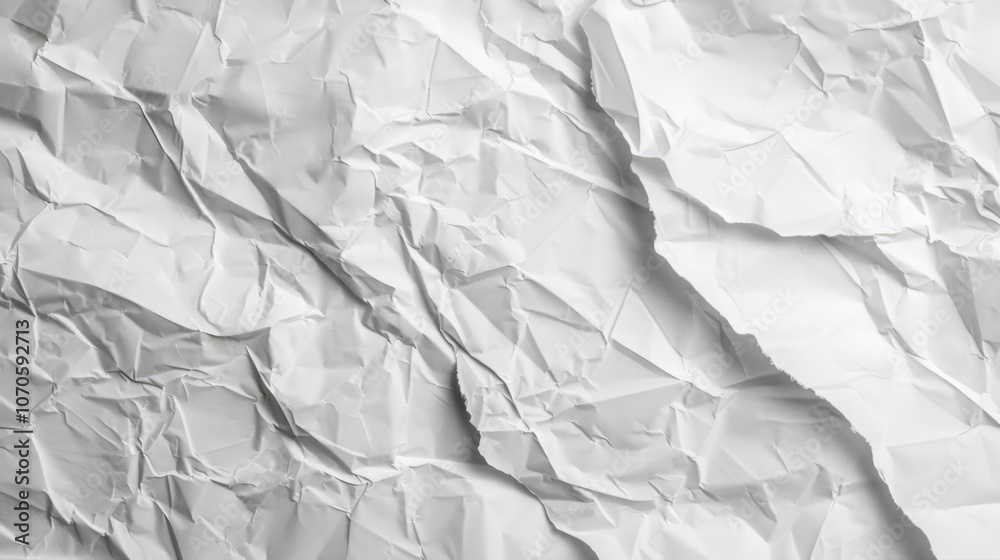 Fototapeta premium Wrinkle Paper. Grunge Texture of Old White Paper Background
