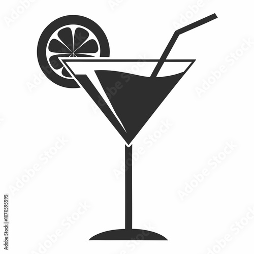 Cocktail silhouette vector set, Club Cocktail Glass Vector Symbol., Icon, illustration