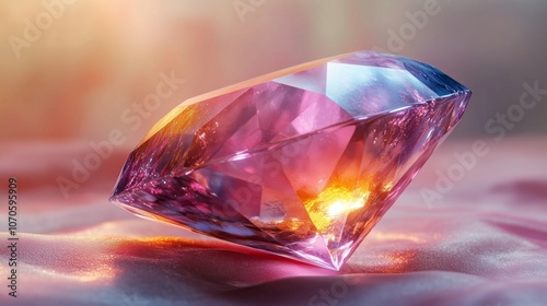 Captivating Pink Gemstone with Radiant Sparkles and Brilliance