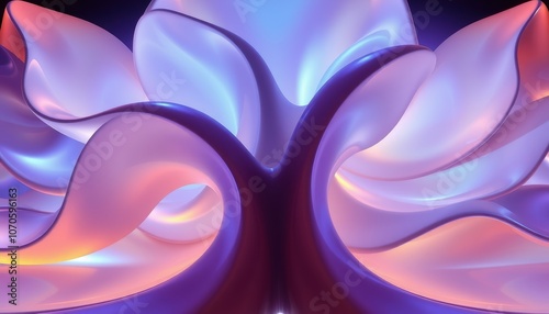 Create a stunning digital artwork inspired by organic shapes and colors