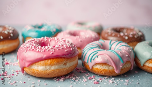 Wallpaper Mural Indulge in colorful donuts with sprinkles and glaze Torontodigital.ca