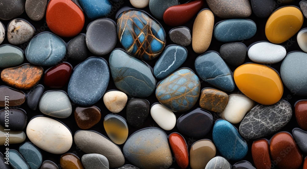 close up of colored beach stones, abstract stone background close up of colored beach stones, abstract stone background