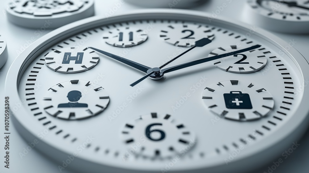 Clock Face with Icons for Health and Life Management Clock Face with Icons for Health and Life Management
