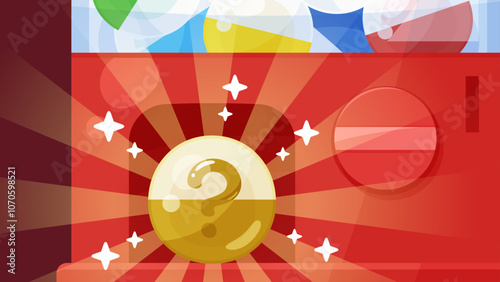 カプセルトイで当たりが出た背景イラスト_16:9