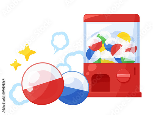 カプセルトイで当たりが出たイメージのイラスト