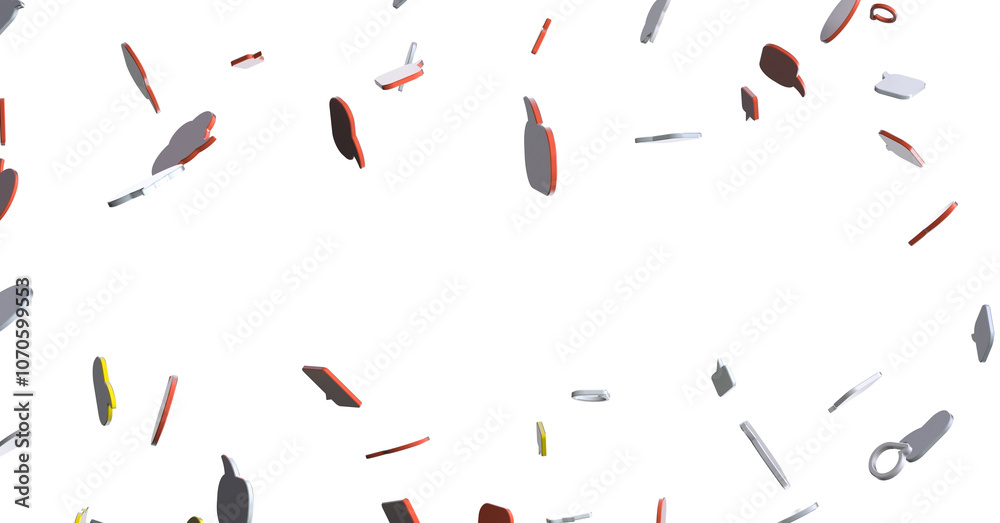 touching 3D rendering flying email icon with his fin