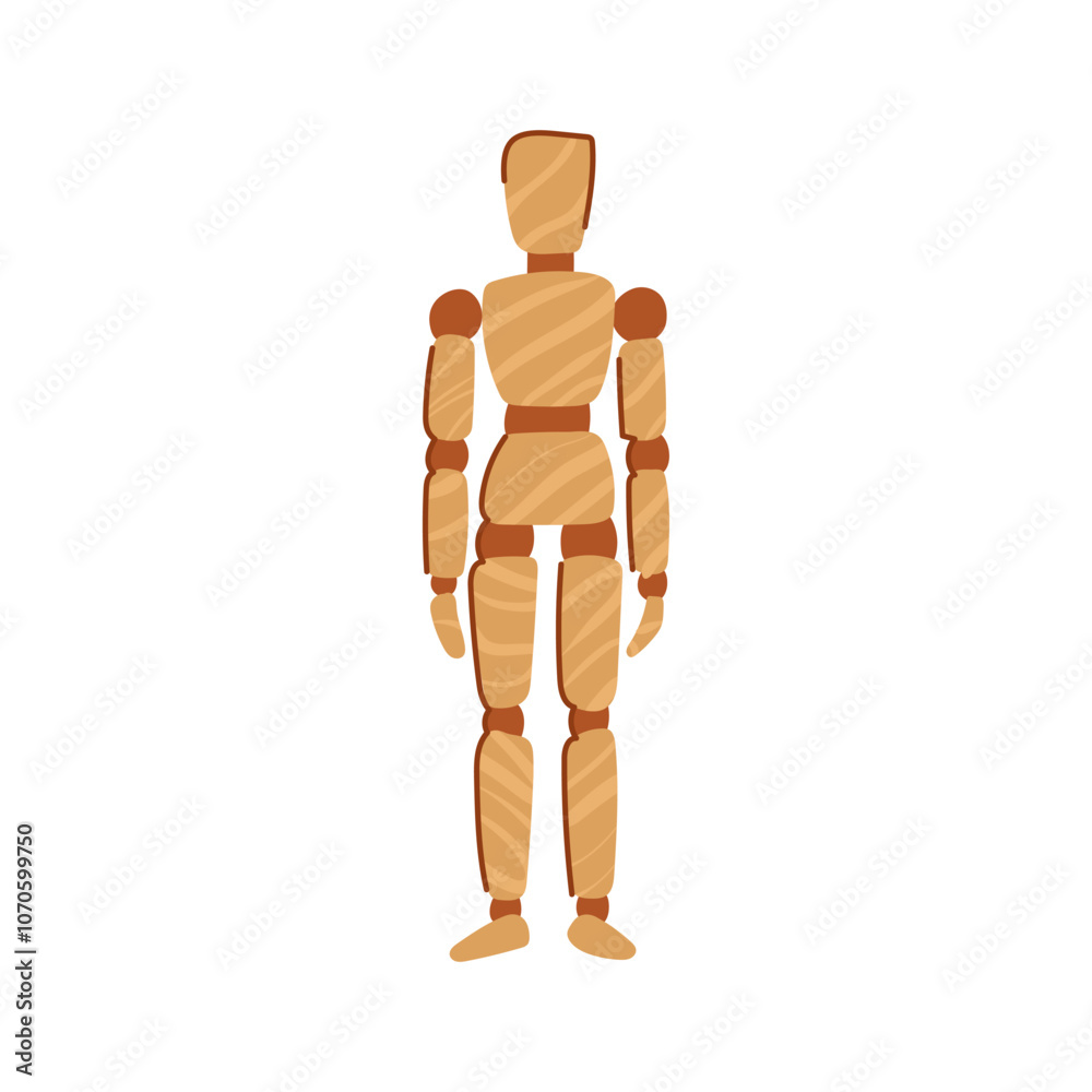 sculpture wood man model cartoon. artist craft, handmade figure, creation artisan sculpture wood man model sign. isolated symbol vector illustration sculpture wood man model cartoon. artist craft, handmade figure, creation artisan sculpture wood man model sign. isolated symbol vector illustration