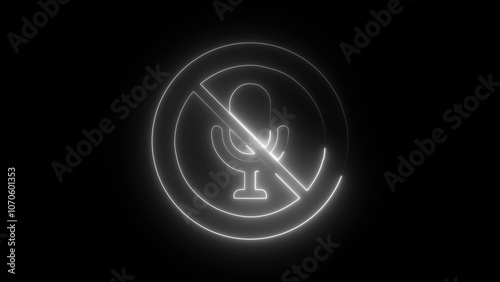 No microphone sign icon. Speaker symbol. icon . 4k illustration image icon .