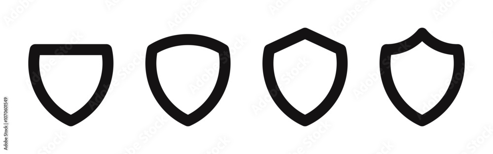 Security shield icons set. Security and protection symbols. Vector illustration. Security shield icons set. Security and protection symbols. Vector illustration.