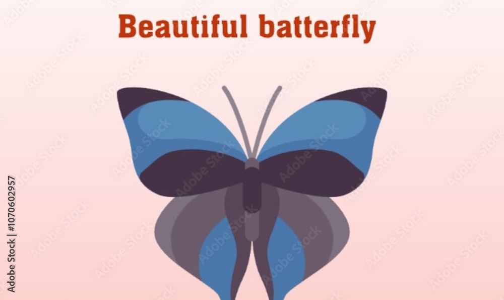 vector illustration of a butterfly with black & blue wings and a charming color. a colorful butterfly with a colorful pattern on it. 