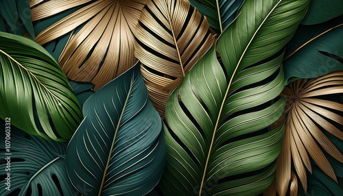 Wallpaper Mural Abstract blue and green textile pattern, close-up view Torontodigital.ca