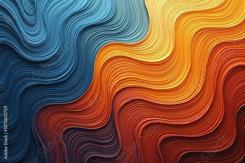 Vibrant Layered Abstract Gradient Waves with Bold Colors and Textured Detail for Modern Artistic Background