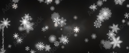 Whirling Snowstorm: Astonishing 3D Illustration Depicting Descending Festive Snowflakes