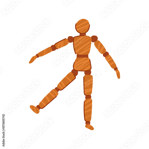 detail wood man model cartoon. unique realistic, pose material, skill talent detail wood man model sign. isolated symbol vector illustration